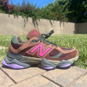 New Balance 9060 Men Sneakers Shoes Rich Oak Burgundy Hi Pink